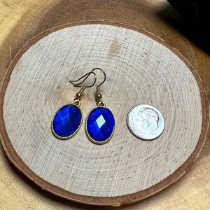VTG| Gold tone & Royal Blue Stone Earrings 💙✨
